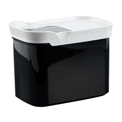 Image of Emsa N11426 Optima Dry Storage Container 1 Litre Rectangular Portrait Format 100% Safe, Hygienic, Safe and Space Efficient Fresh Seal BPA Free Black