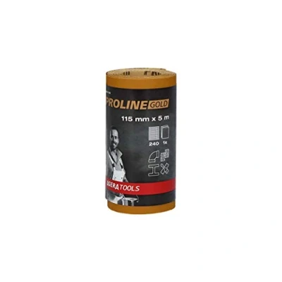 Image of Agera Tools 632011 240 Proline Sanding Roll Mini 115 mm x 5 m P240, Yellow/Gold