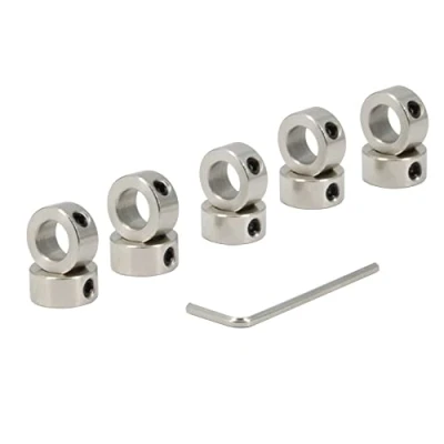 Image of Zeberoxyz 10PCS/Pack Silver 10mm Shaft Lock Collar T10 Lead Screw Ring Stainless Steel Material Isolation for 3D Printer Accessories (10mm Silver)