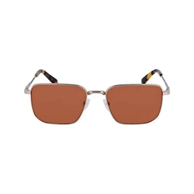 Image of Calvin Klein Men&#039;s Sunglasses CK23101S Gold with Solid Brown Lens