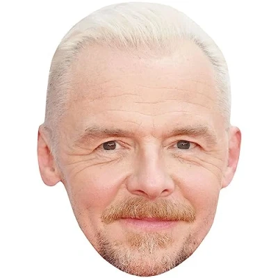 Image of Simon PEGG (Blonde) Celebrity Mask, Flat Card Face, Fancy Dress Mask