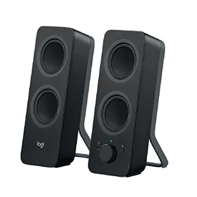 Image of Logitech Z207 Wireless Bluetooth PC Speakers, Stereo Sound, 10 Watts Peak Power, 3.5mm Audio Input, Headphone Jack, Multi Device, Easy Switch, UK Plug, Computer/TV/Smartphone/Tablet Black