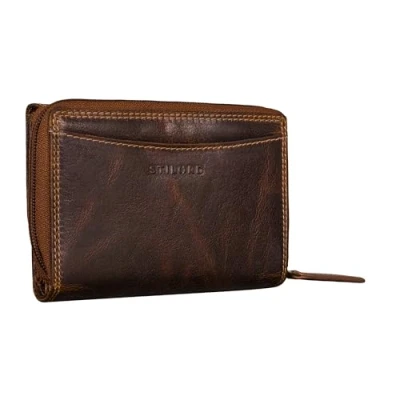 Image of STILORD &#039;Jade&#039; Womens Leather Purse Large RFID Wallet for Women Genuine Coin Pouch Trifold with Card Slots Zip Real Vintage, Colour:luino Brown
