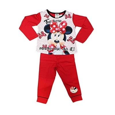Image of Disney Minnie Mouse Girls Pyjamas Pjs Sizes 4 10 Years (5 6 Years) Red