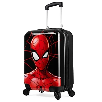 Image of Marvel Carry On Suitcase for Kids Spiderman Cabin Bag with Wheels Luggage Boys Travel and Handle Small