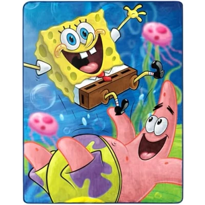 Image of Spongebob Squarepants Silky Soft Throw Blanket.