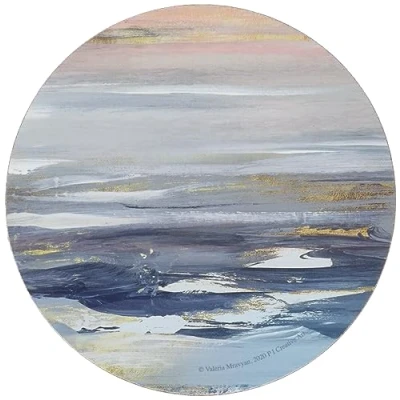 Image of Creative Tops Tranquillity Printed Round Drinks Coasters, Cork, Multi Colour, 12 x 10.5 5 cm