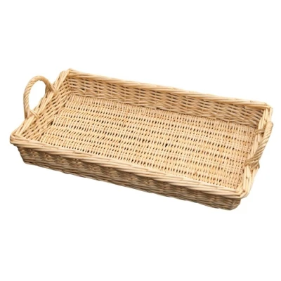 Image of Red Hamper Large Wicker Caterers Serving Tray, Brown, 36 x 66 9 cm