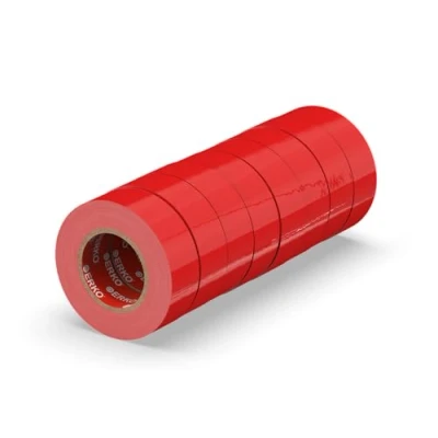 Image of ERKO electrical insulation tape Red 19mm x 20m 8 pack for wires, High flexibility, adhesive strength tape, sealing Strong PVC