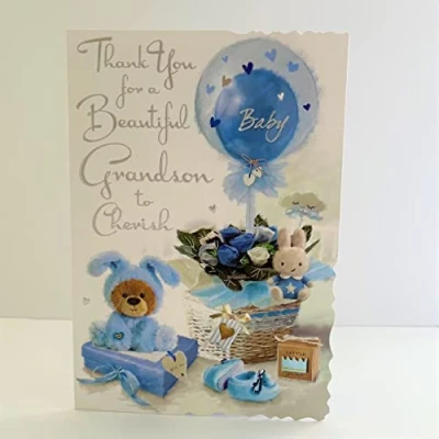 Image of Jonny Javelin Thank You for A Beautiful Grandson to Cherish New Baby Card