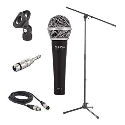 Image of SUBZERO Dynamic Vocal Microphone with Stand and XLR Cable