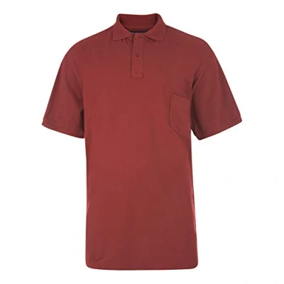 Image of Kam New Big Mens King Sizes Basic Plain Polo Neck T Shirt Tee 2XL 3XL 4XL 5XL 6XL 7XL 8XL Wine