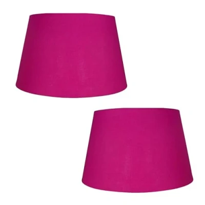 Image of Cotton Drum Shade Navy Blue, 10 inch Easy Fit ES/BC for Living Rooms, Bedrooms, hallways and Kitchens, Pendant Lampshades or Shades Table Lampss (2, Purple)