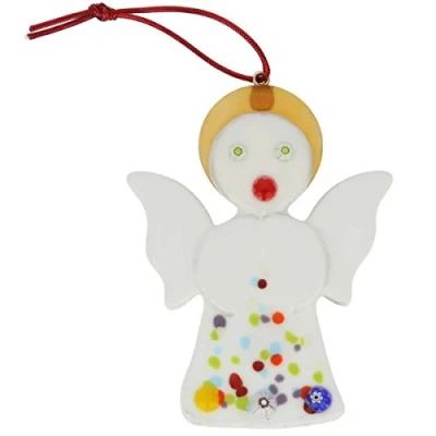 Image of GlassOfVenice Murano Glass Angel Christmas Ornament White