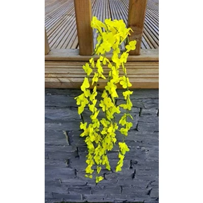 Image of Best Artificial 80cm Trailing Flower Garland Hanging Vine String Plant (Yellow)