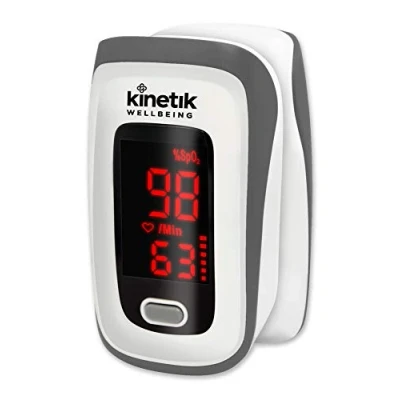 Image of Kinetik Wellbeing Finger Pulse Oximeter Blood Oxygen Monitor Used by the NHS, Heart Rate Meter for Adults &amp; Kids, Accurate O2 Saturation In Association with St John Ambulance