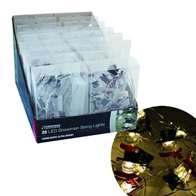 Image of Christmas Workshop Battery Operated 20 Micro Warm White LED Snowman String Lights