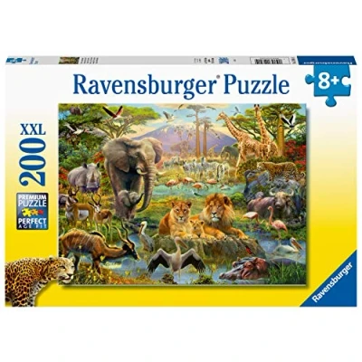 Image of Ravensburger Animals of The Savanna 200 Piece Jigsaw Puzzle with Extra Large Pieces For Kids Age 8 Years and Up