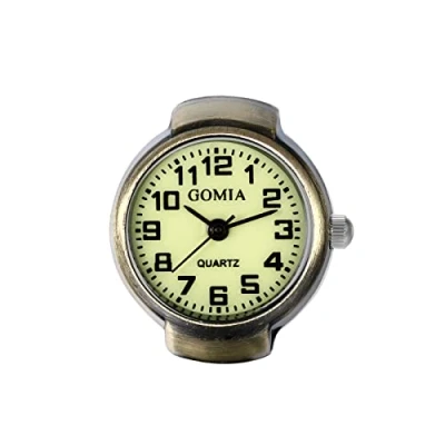 Image of JewelryWe Men Women Finger Watch Retro Arabic Numeral Dial Adjustable Elastic Band Quartz Ring Watches