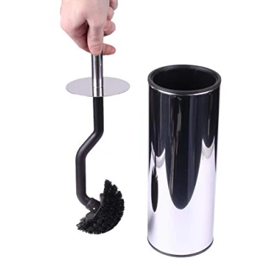 Image of Showerdrape Nexus Stainless Steel Bathroom Toilet Brush &amp; Holder, Curved Brush, Mirror Finish
