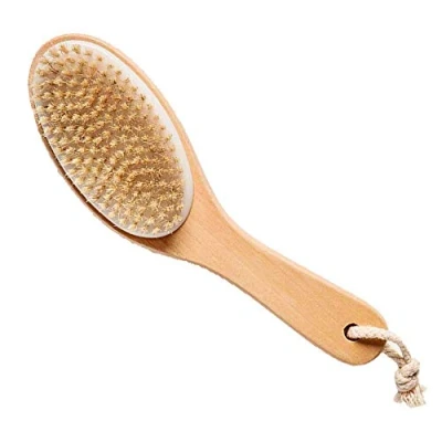 Image of Kingsley Natural Bristle Body Brush with Contoured Wooden Handle