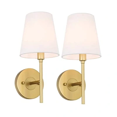 Image of DCOC Wall Lights Battery Operated Sconce Set of 2，not Hardwired Fixture,Battery Powered with Remote Dimmable Light Bulb,Easy to Install Not Wires,for Bedroom, Lounge, Farmhouse