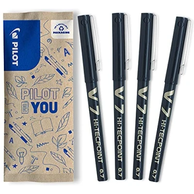 Image of Pilot V7 Liquid Ink Rollerball 0.7mm Tip Black (Pack of 4)