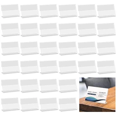 Image of 40Pcs Mini Acrylic Sign Display Holder, Price Name Card Tag Label Shop Stand, Holder Used in Supermarket Hotel (6 * 4.3 2cm)
