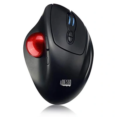 Image of Adesso 2.4Ghz Wireless Programmable Ergonomic Trackball Mouse, with Detachable 1, Black