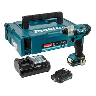 Image of Makita TD110DWAE 12V Max Li Ion CXT Impact Driver Complete with 2 x 2.0 Ah Batteries and Charger Supplied in A Carry Case