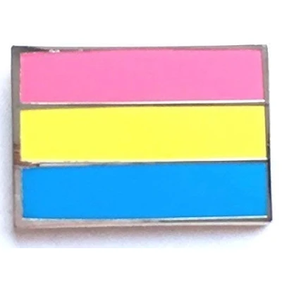 Image of Pansexual LGBT Pride Oblong Flag Enamel Lapel Pin Badge