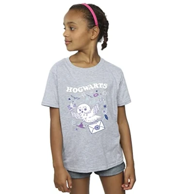 Image of Harry Potter Girls Owl Letter from Hogwarts T Shirt Sport Grey 12 13 Years
