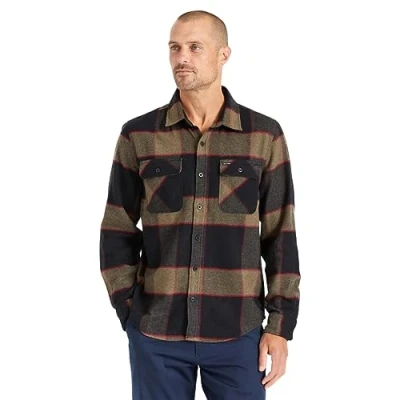 Image of Brixton Men&#039;s Bowery Button Down Shirt, Heather Grey/Charcoal, Large