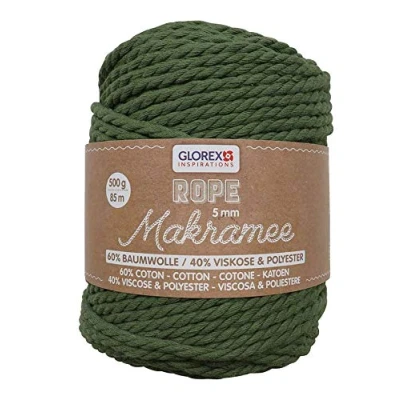 Image of Glorex 5 1007 15 Rope Macrame Twisted Olive 85 m