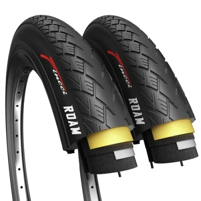 Image of Fincci Roam Pair 700 x 32c Tyres with Antipuncture Protection, 32 622, Foldable for Electric, Road, MTB, and Hybrid Bikes