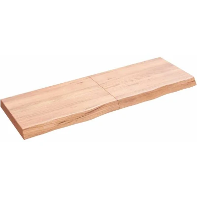 Image of vidaXL Table Top Light Brown 120x40x(2 6) cm Treated Solid Wood Oak