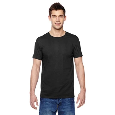 Image of Fruit of the Loom Mens Super Premium Short Sleeve T Shirt Black XXL