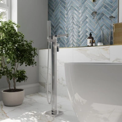 Image of Architeckt Ibbardo Freestanding Bath Shower Mixer Tap Chrome