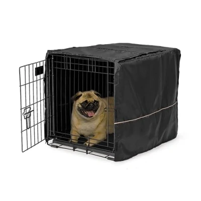 Image of MidWest Homes for Pets Dog Crate Cover with Teflon Fabric Protector, Privacy Fits and New World 60.96 cm Long (24 Inch) Crates, Machine Wash &amp; Dry; CVR 24