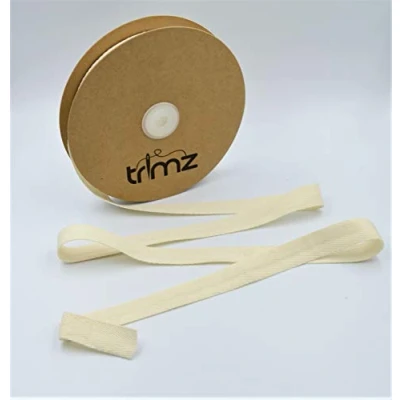 Image of Trimz 100% Cotton Herringbone Tape, Natural, 20mm x 25m