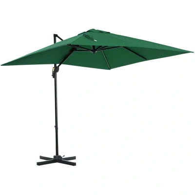 Image of Outsunny Square Cantilever Roma Parasol 360 Rotation with Hand Crank &amp; Base84D 051V00GN