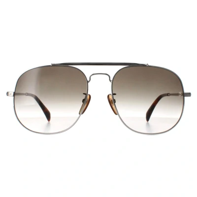 Image of David Beckham Aviator Mens Palladium Silver Green Gradient DB7004/S Metal One Size