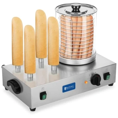 Image of Commercial Hotdog Maker Bun Roaster Four Toaster Rods Skewer Spikes 1100 W 230 V