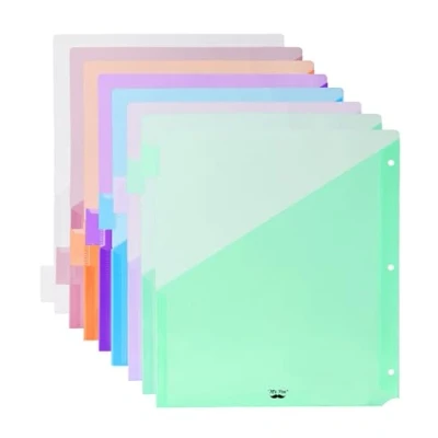 Image of Mr. Pen Binder Dividers with Pockets and Tabs, 8 Pack, Pocket for 3 Ring Pockets, Divider, Plastic