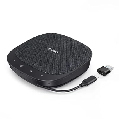 Image of Anker PowerConf S330 USB Conference Speaker for Home Office, Smart Voice Enhancement, Plug and Play, 360 Coverage via 4 Microphones, Powerful Sound (Renewed)