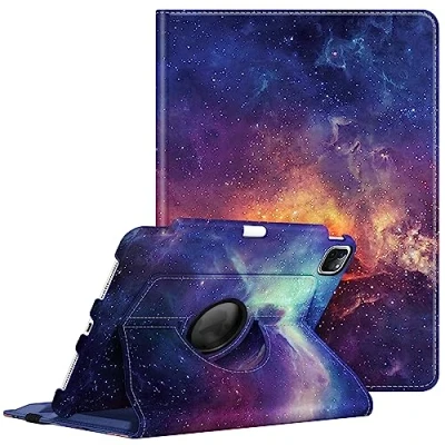 Image of FINTIE Rotating Case Compatible with iPad Pro 11 inch (2022/2021/2020/2018, 4th/3rd/2nd/1st Generation) 360 Degree Swiveling Stand Cover w/Pencil Holder, Auto Wake/Sleep, Galaxy