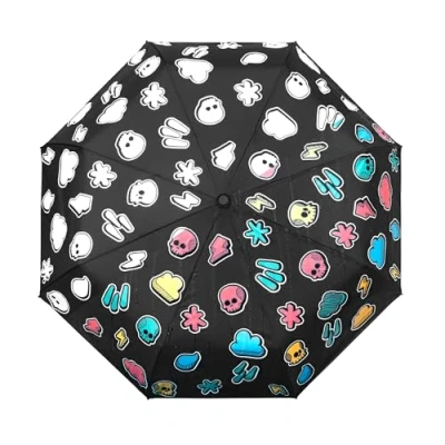 Image of Suck UK Colour Changing Umbrella Weather Pattern Rainbow Kids Girls Compact Windproof Strong &amp; Folding Cool Childrens Travel