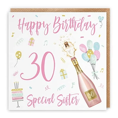 Image of Hunts England Large Sister 30th Birthday Card Happy Special 30 Champagne Collection 210 x mm Age