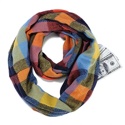 Image of Ulalaza Infinity Scarf with Hidden Zipper Pocket Lightweight Travel Wrap for Women Girls