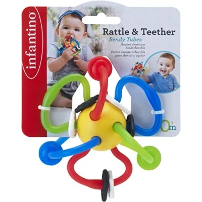 Image of INFANTINO Multi Sensory Teether and Rattle, colour